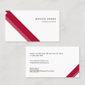 Carte De Visite motivo geométrico minimalista moderno rojo