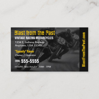 Carte De Visite Moto de course vintage | Sport automobile classiqu
