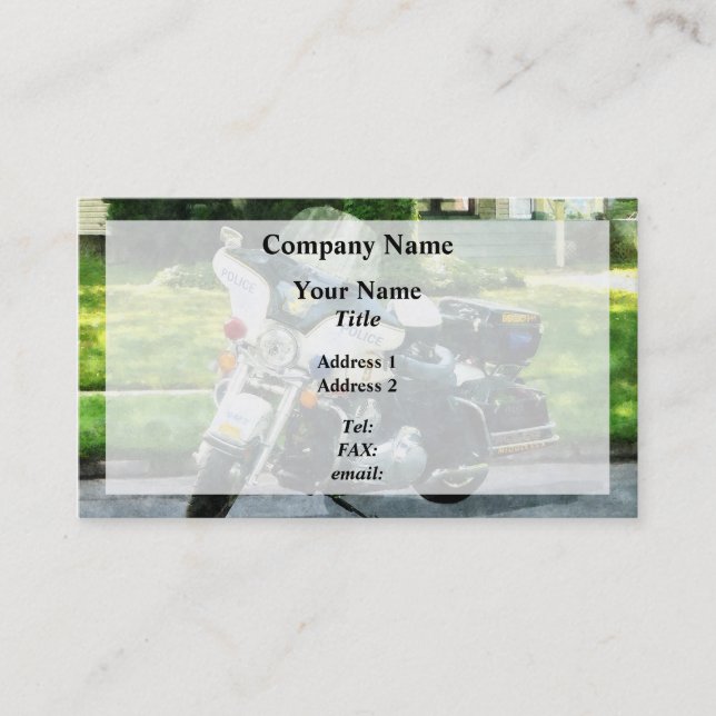 Carte De Visite Moto de police (Devant)