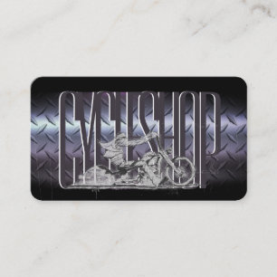 Carte de visite moto élégant, noir et chrome