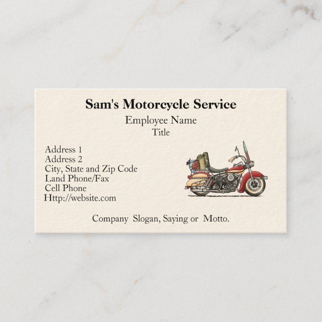 Carte De Visite Moto mignonne (Devant)