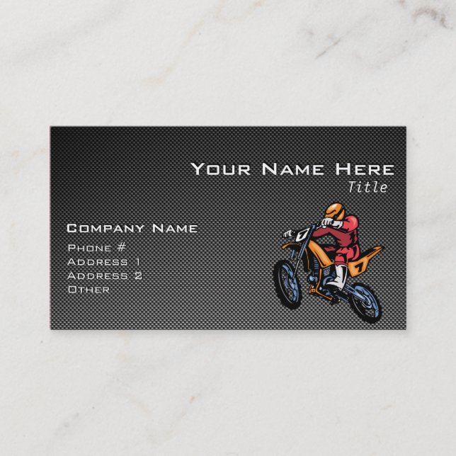 Carte De Visite Motocross Faux en fibre de carbone (Devant)