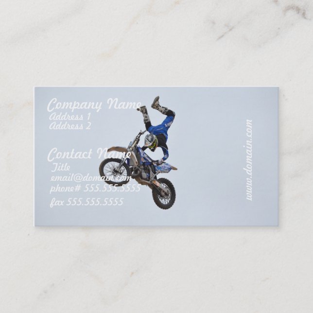 Carte De Visite Motocross volant haut (Devant)