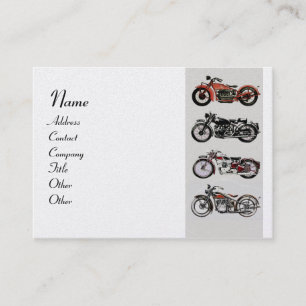 Carte De Visite MOTOCYCLES vintages Perle blanche gris rouge