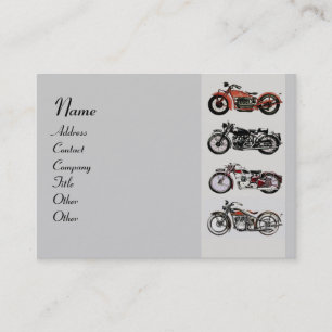 Carte De Visite MOTORCYCLES vintages gris rouge noir