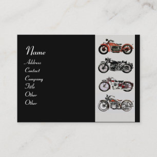 Carte De Visite MOTORCYCLES vintages rouge noir gris