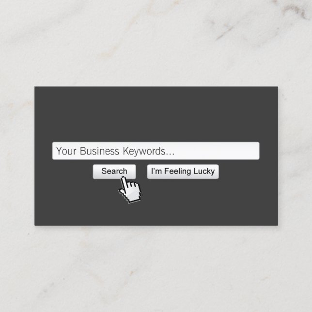 Carte De Visite Mots-clés de la barre de recherche Google Professi (Devant)