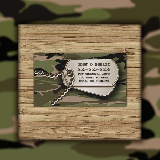 Carte De Visite Mots-clés Hunter Green Camo Dog (Créateur téléchargé)
