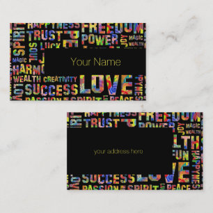 Carte De Visite Mots De La Voie Esprit / Pensée Positive 1