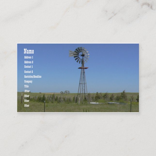 Carte De Visite Moulin à vent (Devant)