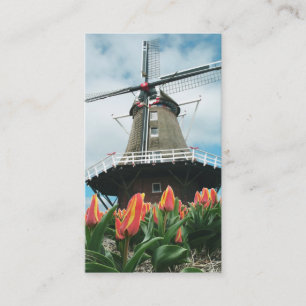 Carte De Visite Moulin à vent de Néerlandais de tulipes de resso