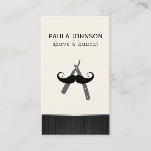 Carte De Visite Moustache et lame de barbier