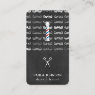 Carte De Visite Moustache Motif Barber Poteau