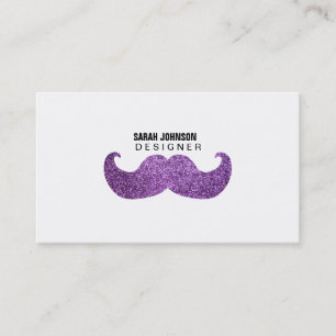 Carte De Visite Moustache pourpre de Bling (graphique de parties