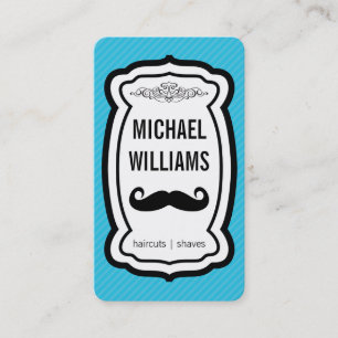 Carte De Visite Moustache / Stripes (bleu)