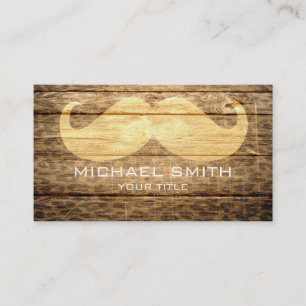 Carte De Visite Moustache sur le bois vintage