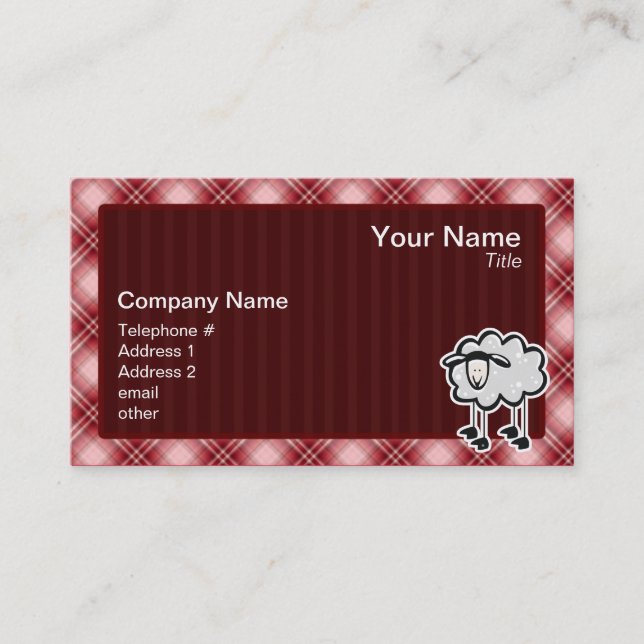 Carte De Visite Moutons rouges de plaid (Devant)