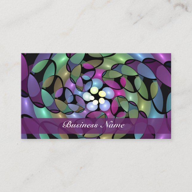 Carte De Visite Mouvements colorés Art Abstrait Frappe Fractal (Devant)