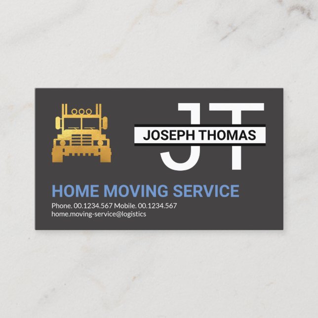 Carte De Visite Movers de transport de monogrammes professionnels  (Devant)
