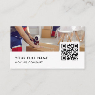 Carte De Visite Moving Company QR Code Entreprise moderne