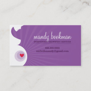 Carte De Visite MOYENNE FEMME DOULA CARD ventre enceinte coeur pou