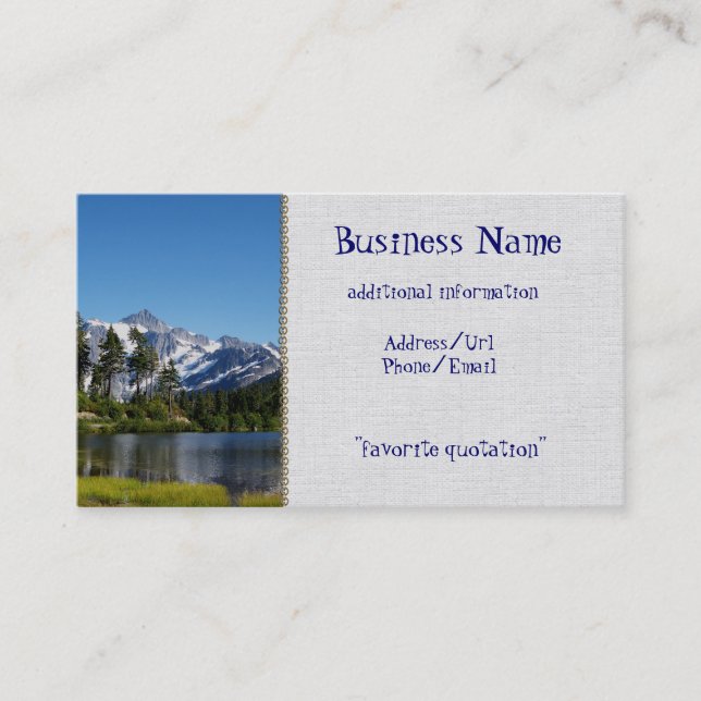 Carte De Visite Mt Shuksan de lac picture (Devant)