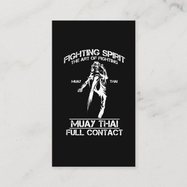 Carte De Visite Muay Thai Full Contact d'affaires Thai Martial Art (Devant)