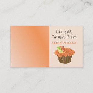 Carte De Visite Muffin au fruit orange et marron