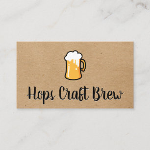 Carte De Visite Mug de bière de Frothy   Arrière - plan Brown natu