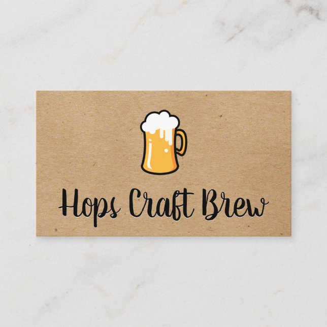 Carte De Visite Mug de bière de Frothy | Arrière - plan Brown natu (Devant)