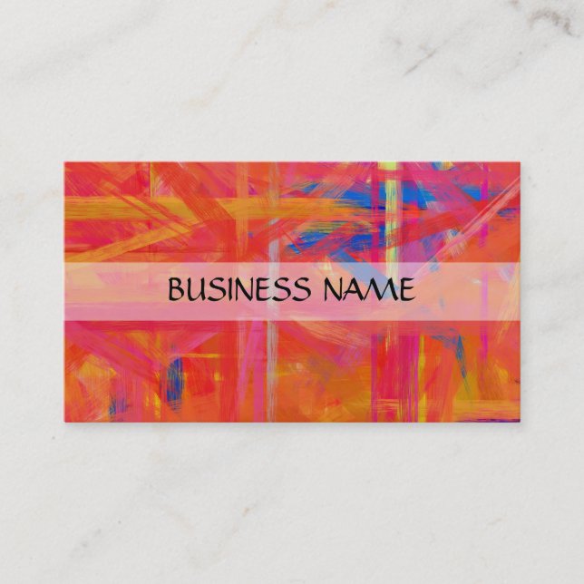 Carte De Visite Multi-couleurs peignant l'art abstrait 4 (Devant)