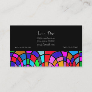 Carte De Visite Multicolored Stained Glass Mosaic Abstract Art