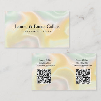 Carte De Visite Multipl Name Iridescent Holographic Dual QR Code