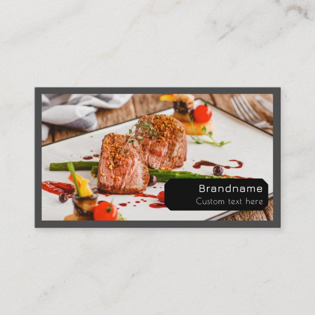 Carte De Visite Multiple photos chef caterer food professional (Devant)