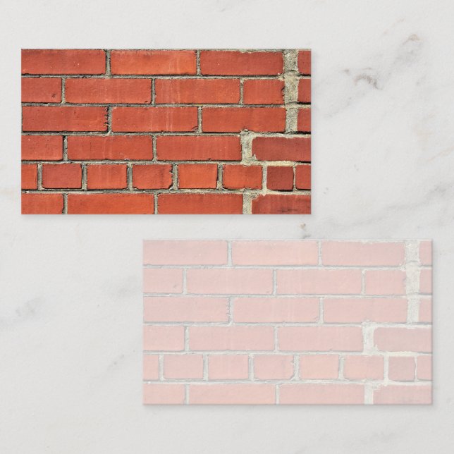 Carte De Visite Mur de brique rouge réparé (Devant / Derrière)