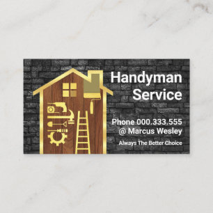 Carte De Visite Mur de brique sale or Handyman Outils Bâtir
