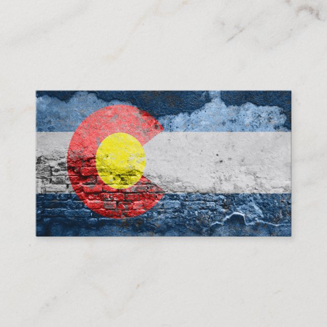 Carte De Visite mur en brique du drapeau colorado (Devant)