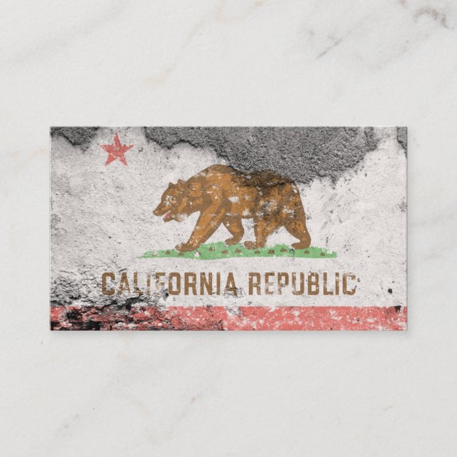 Carte De Visite mur en brique du drapeau de la californie (Devant)