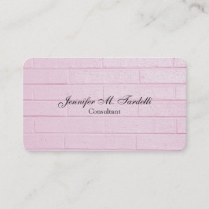 Carte De Visite Mur rose féminin minimaliste professionnel Plain