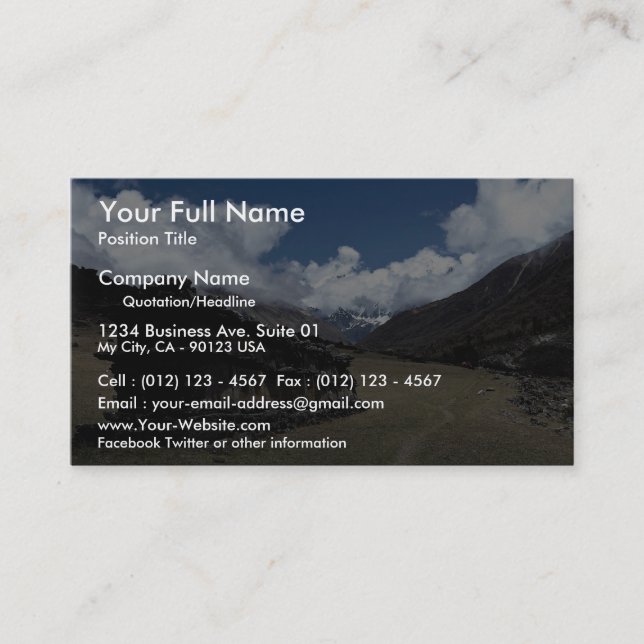 Carte De Visite Mur tibétain de prière, vallée de Langtang, (Devant)