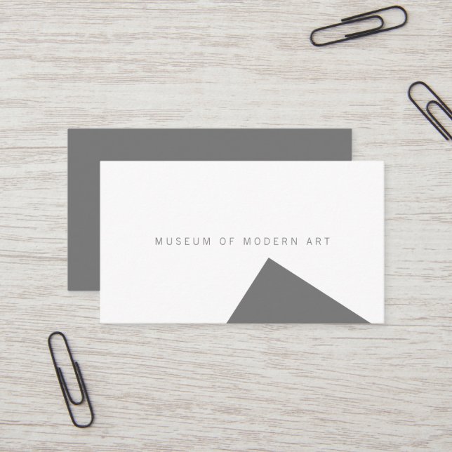 Carte De Visite Musée angle minimal avant et arrière solide (Devant/Arrière en situation)