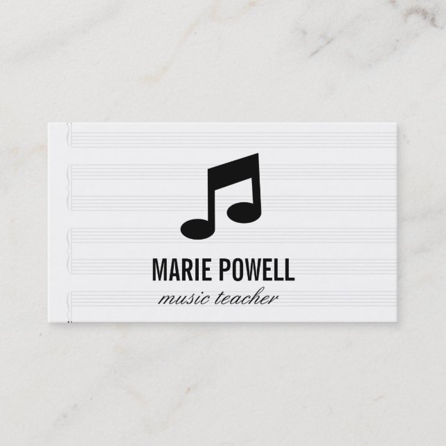 Carte De Visite Music Note III / Music Sheet (Devant)