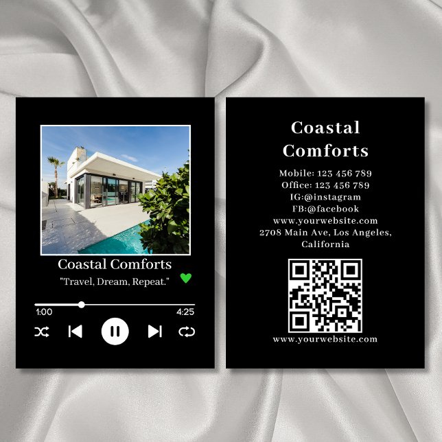 Carte De Visite Music Player Location de vacances Appartement Busi (Créateur téléchargé)