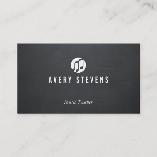 Carte De Visite Music Teacher, Music Notes, Musicien (Devant)