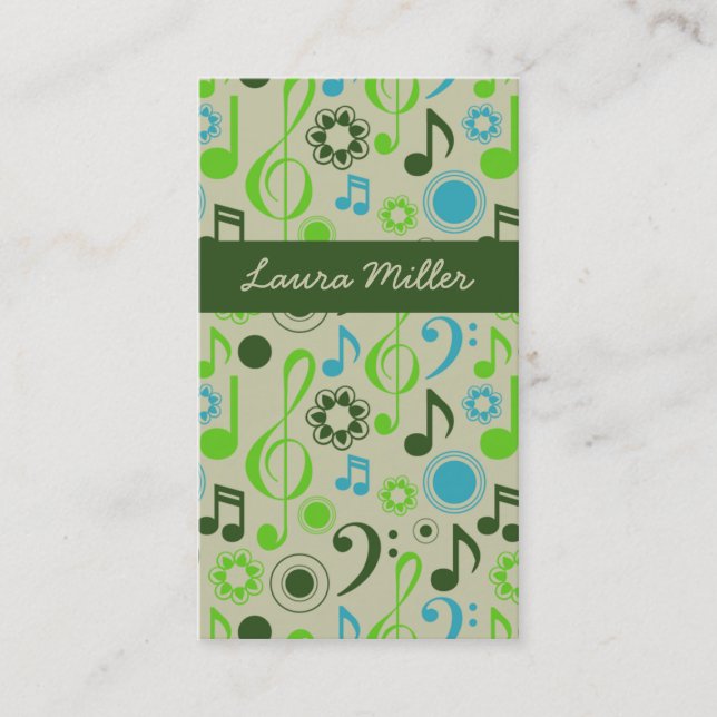 Carte De Visite Music Teacher Studio Musicien Directeur de bande (Devant)
