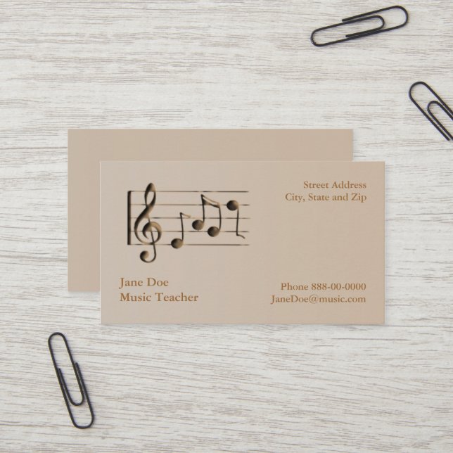 Carte de visite musical (Devant/Arrière en situation)