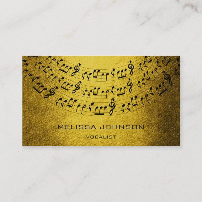 Carte De Visite Musicien Chanteur Composiste Pianiste Grungy Musta (Devant)