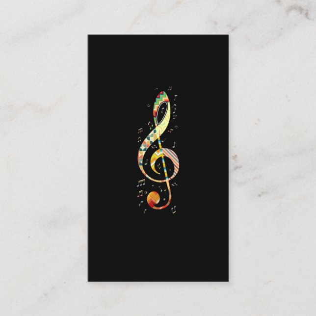 Carte De Visite Musicien Colorful Music Clef Notes musicales (Devant)