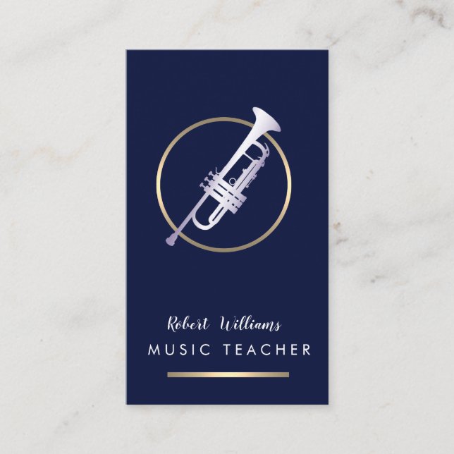 Carte De Visite Musicien de bande bas d'instrument de trompette de (Devant)