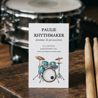 Carte De Visite Musicien de batterie percussion